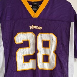 Vikings NFL Purple and White Jersey Blue with Yellow Trim